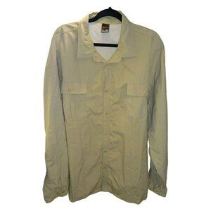Clothin 3XL Khaki Nylon Long Sleeve‎ Outdoor Shirt – Lightweight, Quick-Dry, UPF